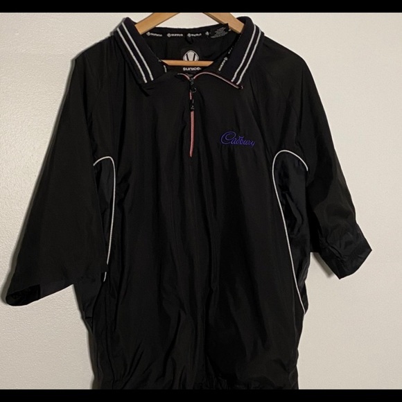 Short sleeved black quarter zip windbreaker - Picture 3 of 4